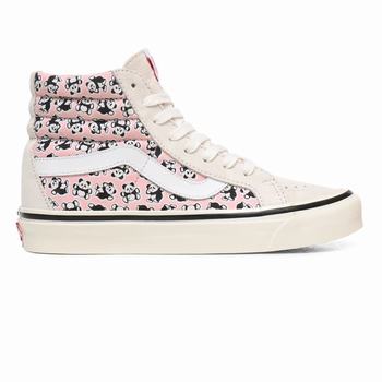 Női Vans Anaheim Factory Sk8-Hi 38 DX Magasszárú Cipő VA5097421 Fehér/Rózsaszín